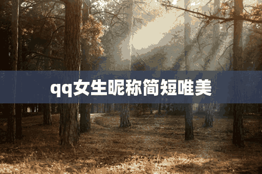 qq女生昵称简短唯美